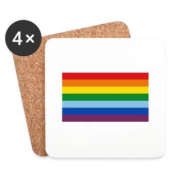 regenbogen - Untersetzer (4er-Set) - Weiß - Vorne