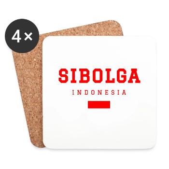 Sibolga, Indonésie - Dessous de verre (lot de 4) - blanc - Devant