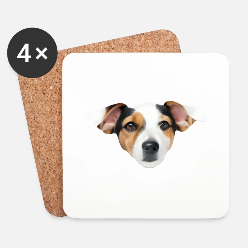 Hund - Untersetzer (4er-Set) - Weiß