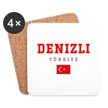 Denizli, Turkey - Coasters (set of 4) - white - Front