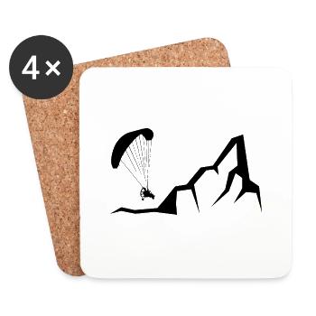 Montagne - Parapente - (10) - Dessous de verre (lot de 4) - blanc - Devant