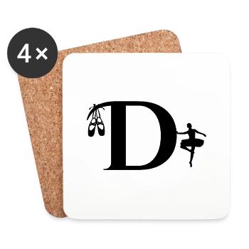 Ballerina's Letter - Coasters (set of 4) - white - Front