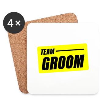 Team Groom Wedding Saying - Coasters (set of 4) - white - Front