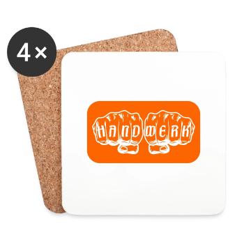 Handwerk Faust Orange - Untersetzer (4er-Set) - Weiß - Vorne