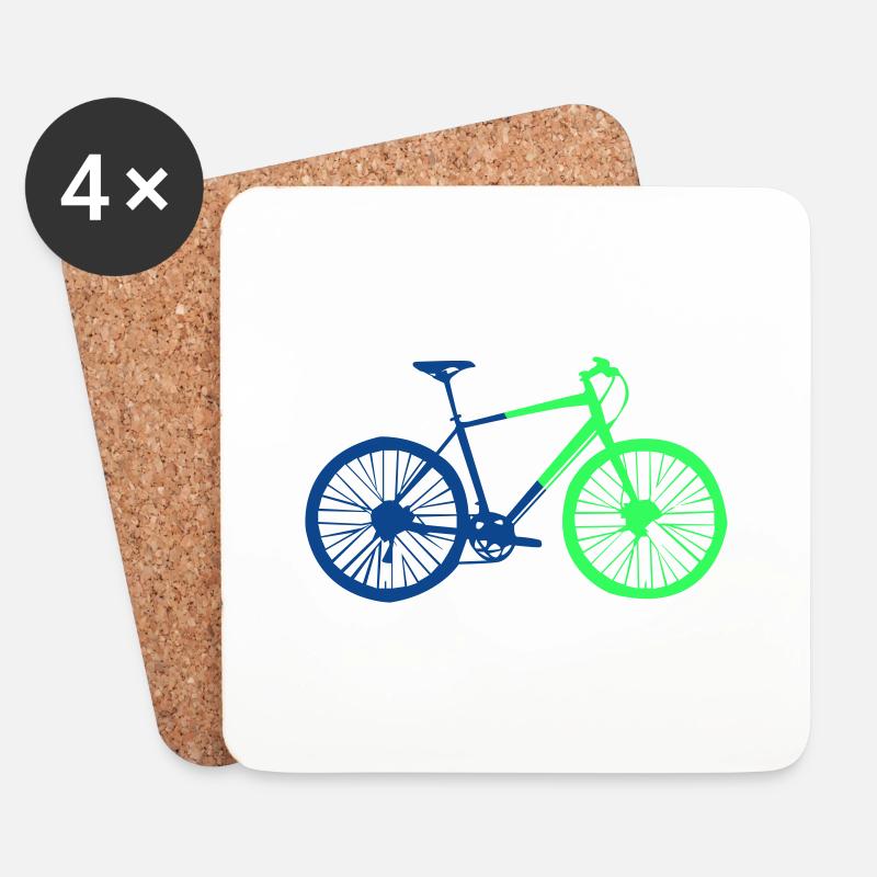 bicycle silhouette 2 - Untersetzer (4er-Set) - Weiß