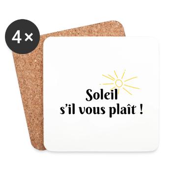 Soleil s’il vous plaît - Dessous de verre (lot de 4) - blanc - Devant