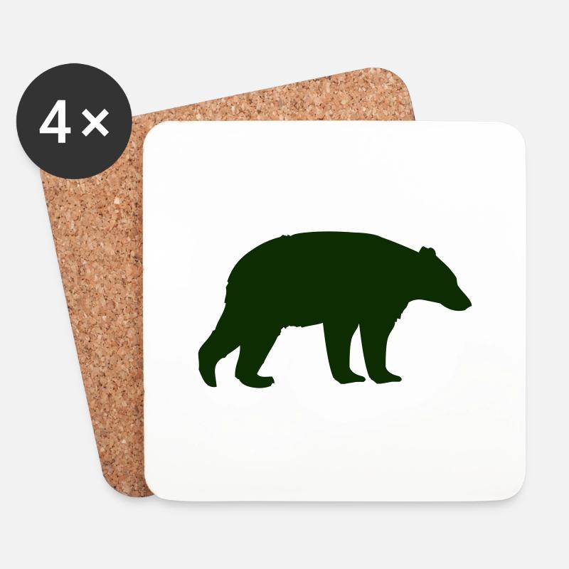 bär - Untersetzer (4er-Set) - Weiß