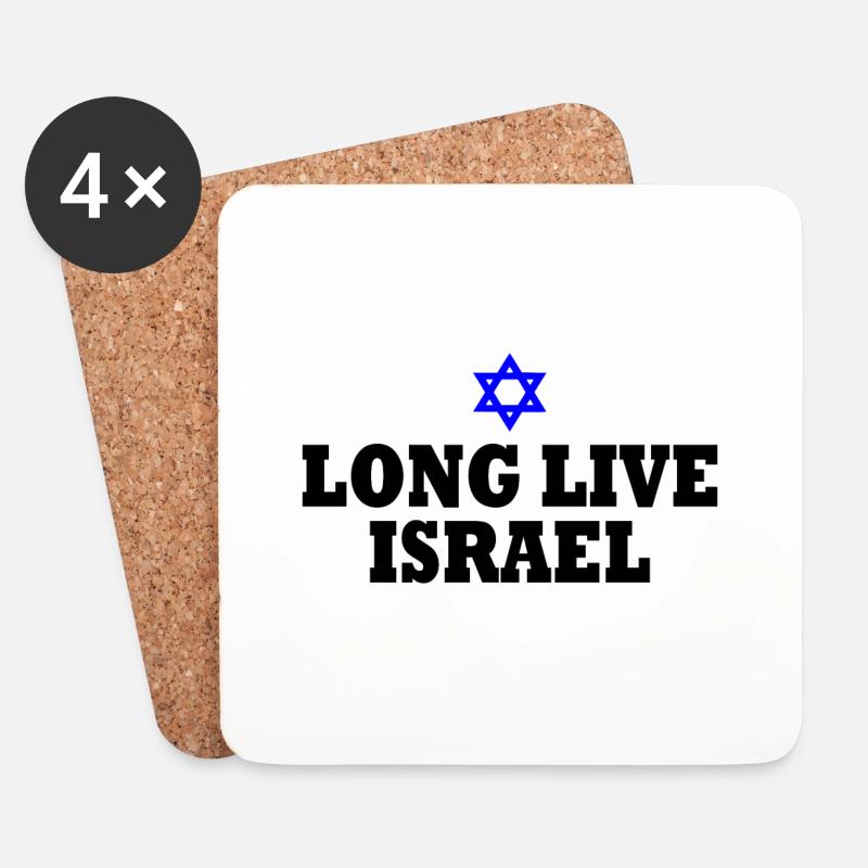 Long live israel - Sottobicchieri (set da 4 pezzi) - bianco