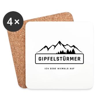 Gipfel - Ich gebe niemals auf - Untersetzer (4er-Set) - Weiß - Vorne