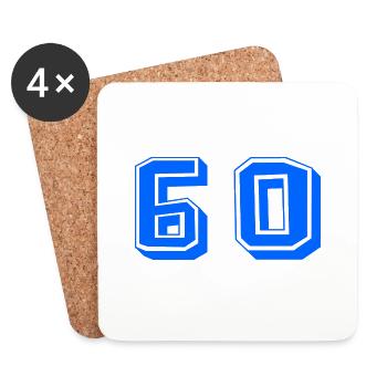 60. 60 ANS. 60e ANNIVERSAIRE. ANNIVERSAIRE 60 ANS. - Dessous de verre (lot de 4) - blanc - Devant