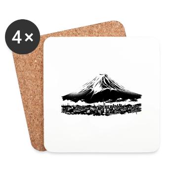 Fuji | Fujiyama | Mount Fuji in Japan - Coasters (set of 4) - white - Front