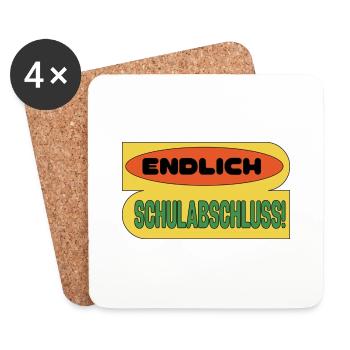 Schulabschluss 2024, Schulabschluss T Shirt, - Untersetzer (4er-Set) - Weiß - Vorne