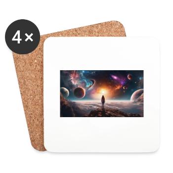 Aussicht im Weltraum - Untersetzer (4er-Set) - Weiß - Vorne