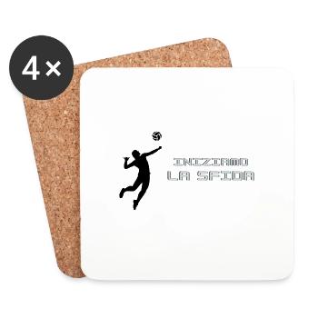 Volley-ball - Dessous de verre (lot de 4) - blanc - Devant