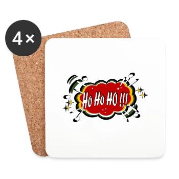Ho Ho Ho Weihnachten - Untersetzer (4er-Set) - Weiß - Vorne