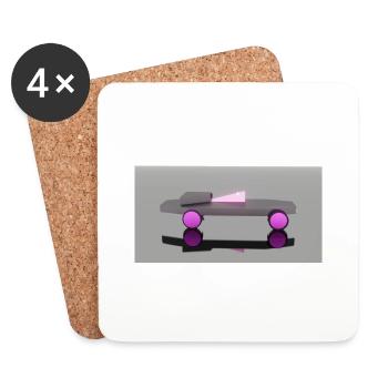 Neon Auto - Untersetzer (4er-Set) - Weiß - Vorne