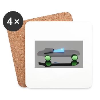 Neon Auto - Untersetzer (4er-Set) - Weiß - Vorne