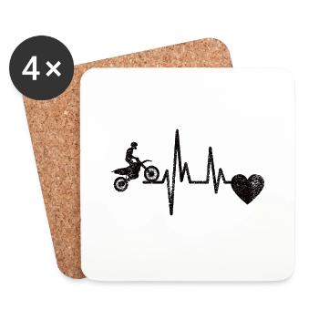 Motorcycle Fan Motorcycle Motorcross Motorcyclist - Coasters (set of 4) - white - Front