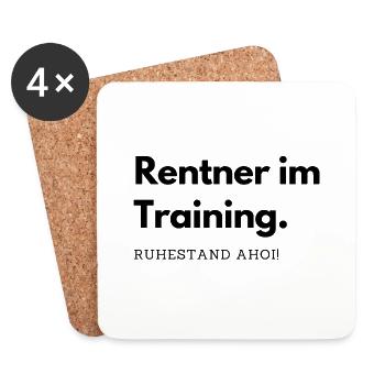 Rentner im Ruhestand - Untersetzer (4er-Set) - Weiß - Vorne