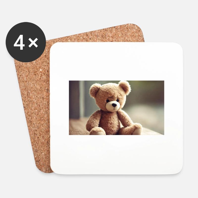 cute sad Teddy - Untersetzer (4er-Set) - Weiß