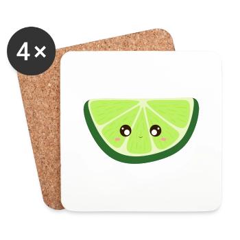 kawaii lime - Coasters (set of 4) - white - Front