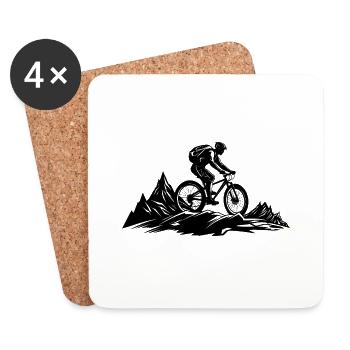Conception de vélos de montagne - Dessous de verre (lot de 4) - blanc - Devant