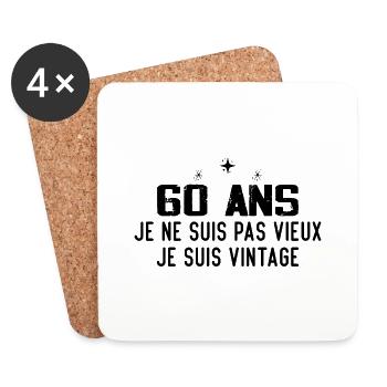 Je ne suis pas vieux cadeau anniversaire 60 - Dessous de verre (lot de 4) - blanc - Devant