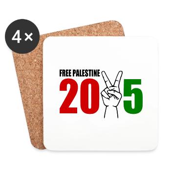 Free palestine 2025 - Coasters (set of 4) - white - Front