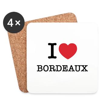 J’aime Bordeaux | Bordeaux | I Heart Bordeaux - Dessous de verre (lot de 4) - blanc - Devant