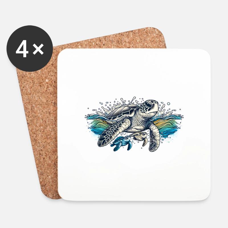 Ancient Swimmers - Untersetzer (4er-Set) - Weiß