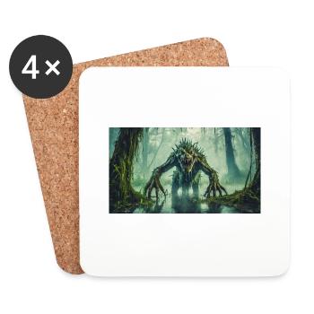 monster dunkel horror gruselig Halloween gruselig gruselig - Untersetzer (4er-Set) - Weiß - Vorne