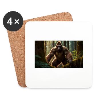 Sasquatch Bigfoot im Waldmonster dunkel - Untersetzer (4er-Set) - Weiß - Vorne