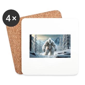 Sasquatch Bigfoot in den Bergen Schneemonster - Untersetzer (4er-Set) - Weiß - Vorne