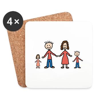 Family - Coasters (set of 4) - white - Front