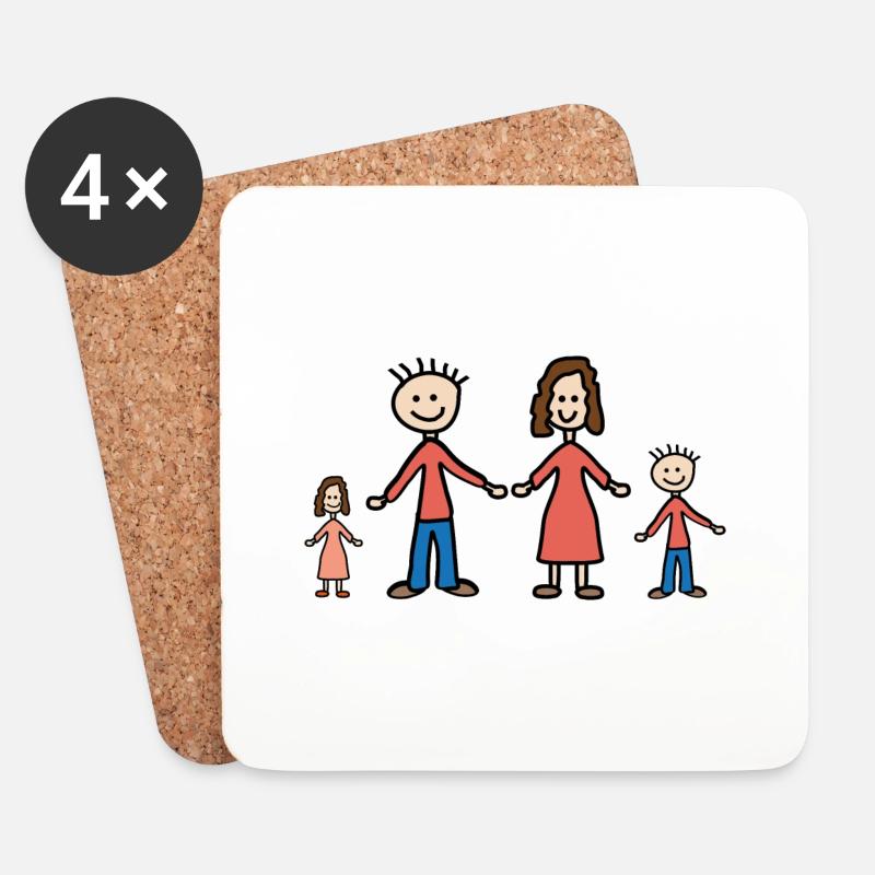 Familie - Untersetzer (4er-Set) - Weiß