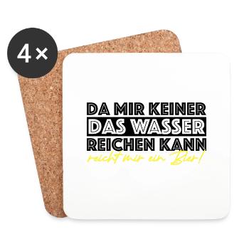 Reicht mir ein Bier | Wasser, lustige Sprüche - Untersetzer (4er-Set) - Weiß - Vorne