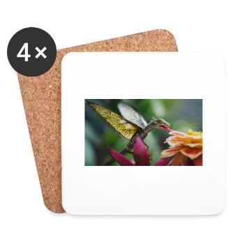 A realistic majestical little cute dragon - Coasters (set of 4) - white - Front