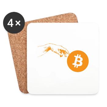 Crypto Creation Hand 3 Bitcoin - Coasters (set of 4) - white - Front