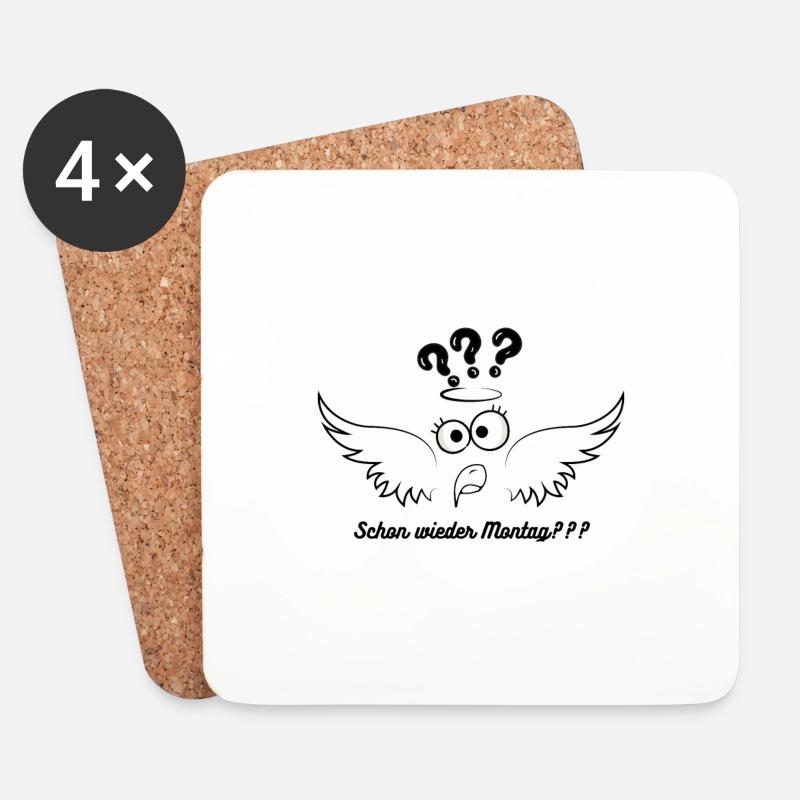 Verwirrter Vogel - Untersetzer (4er-Set) - Weiß