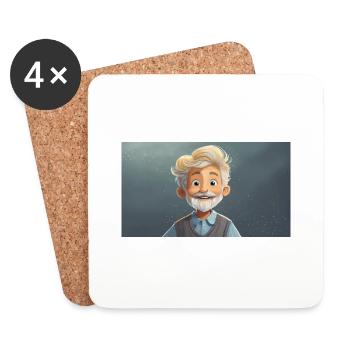 drôles hooey kids se laissent pousser la barbe - Dessous de verre (lot de 4) - blanc - Devant