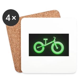 Fahrrad - Untersetzer (4er-Set) - Weiß - Vorne