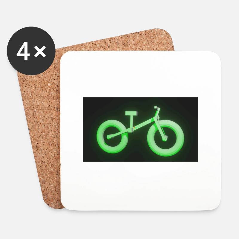 Fahrrad - Untersetzer (4er-Set) - Weiß