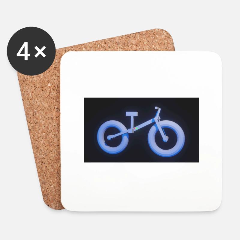 Fahrrad - Untersetzer (4er-Set) - Weiß