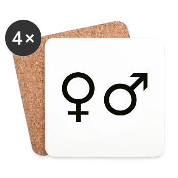 Idée cadeau homme femme genre LGBT LGBTQ - Dessous de verre (lot de 4) - blanc - Devant