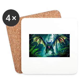 maléfique Chupacabra en Amérique du Sud monstre sombre - Dessous de verre (lot de 4) - blanc - Devant