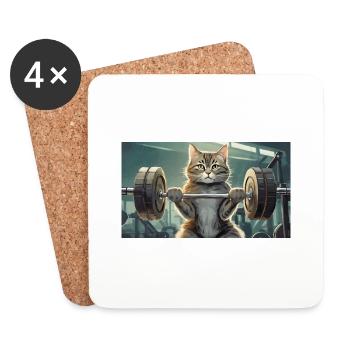 Pun ambiguous german expression - Muskelkater - Coasters (set of 4) - white - Front