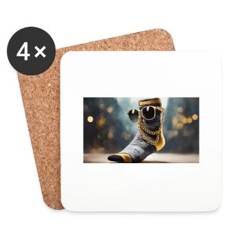 Pun ambiguous german expression – Coole Socke - Coasters (set of 4) - white - Front