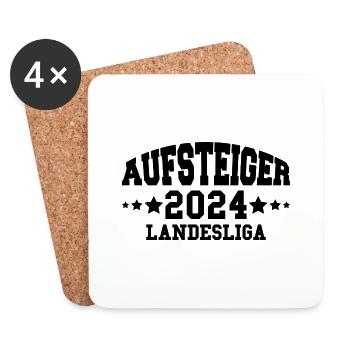 Aufsteiger 2024 Landesliga Aufstieg Fußball - Untersetzer (4er-Set) - Weiß - Vorne