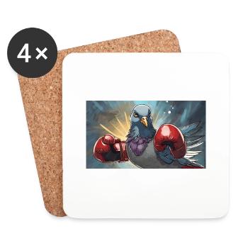 Pun ambiguous expression Taubenschlag pigeon loft - Coasters (set of 4) - white - Front