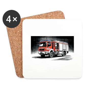 Fire Truck - Coasters (set of 4) - white - Front